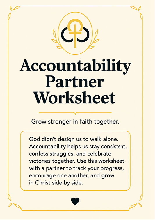 Accountability Partner Worksheet – Grow Stronger in Faith Together
